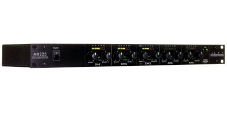  image 3 MX225 Stereo Dual-Source 5-Zone Distribution Mixer
